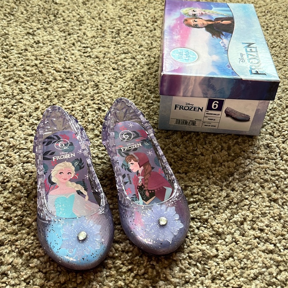 Frozen light up purple sparkle jelly heel Disney shoe toddler 6